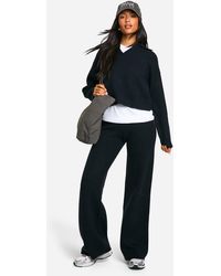 Boohoo - Tall Collared V Neck Sweater And Trouser Co Ord - Lyst
