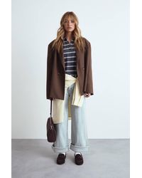 Boohoo - Single Breasted Button Detail Volume Sleeve Oversized Blazer - Lyst