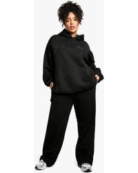 Boohoo - Basics Plus Elasticated Waistband Wide Leg Trouser - Lyst
