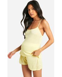 Boohoo - Maternity Pointelle Lace Trim Cami And Short Pyjama Set - Lyst