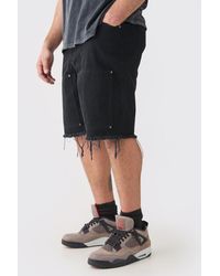 BoohooMAN - Plus Fixed Waist Washed Relaxed Twill Carpenter Short - Lyst