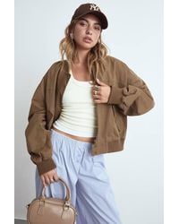 Boohoo - Collarless Bomber Jacket - Lyst
