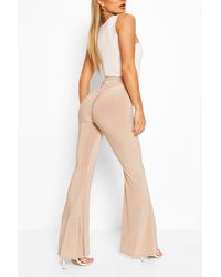 Boohoo Ruched Bum Booty Boosting Flare - Natural