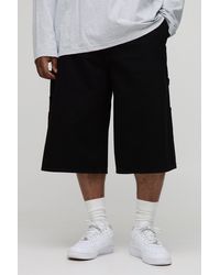 BoohooMAN - Plus Woven Tab Overdye Carpenter Longline Jorts - Lyst