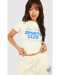 Boohoo - Dsgn Studio Sports Club Bubble Slogan Baby T-shirt - Lyst