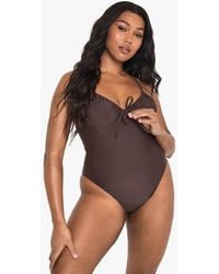 Boohoo - Plus Swimwear Essentials Underwired Swimsuit - Lyst