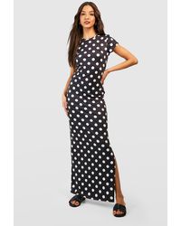 Boohoo - Polka Dot Cap Sleeve Maxi Dress - Lyst