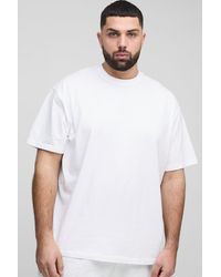 Boohoo - Camiseta Plus Oversize Básica Con Cuello De Caja - Lyst