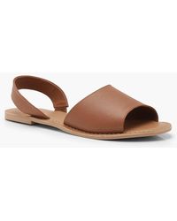 Boohoo Womens Peeptoe-Ledersandalen, weite Passform - Mehrfarbig