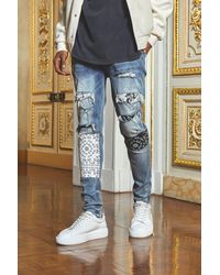 BoohooMAN Denim Super Skinny Bandana 