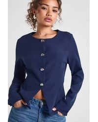 Boohoo - Trim Collarless Blazer - Lyst