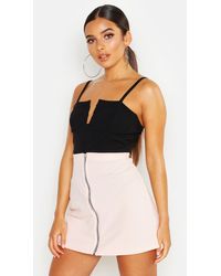 Boohoo Womens A-Linien-Rock in Minilänge mit durchgängigem Reißverschluss - Mehrfarbig