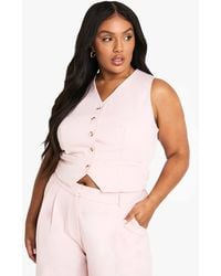 Boohoo - Plus Tailored Button Down Waistcoat - Lyst