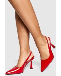 Boohoo - Patent High Heeled Slingback Court Shoes - Lyst