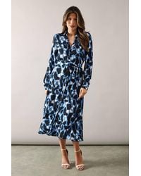 Wallis - Animal Print Viscose Button Through Shirt Dress - Lyst