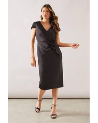 Wallis - Occasion Scuba Corsage Midi Dress - Lyst