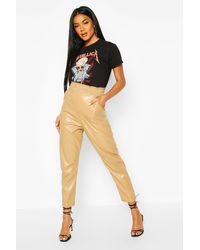 Boohoo Womens Slim Fit Jogginghose in Lederoptik - Mehrfarbig