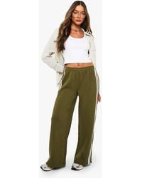 Boohoo - Side Stripe Pintuck Straight Leg Jogger - Lyst