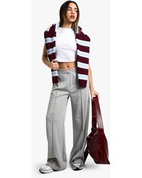 Boohoo - Ponte Wrap Cross Over Wide Leg Trouser - Lyst