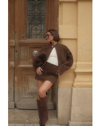 Boohoo - Vintage Suede Look Zip Up Jacket - Lyst