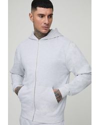Boohoo - Tall 260Gsm Loopback Regular Fit Basic Zip Through Hoodie - Lyst