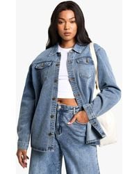Boohoo - Plus Denim Shacket - Lyst