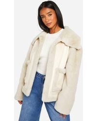 Boohoo - Petite Faux Fur Bonded Short Jacket - Lyst