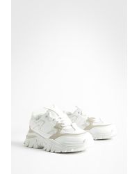 Boohoo - Chunky Cleated Sole Contrast Detail Sneakers - Lyst