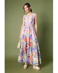 Coast - Frill Trim Cut Out Button Through Midi Dress - Lyst