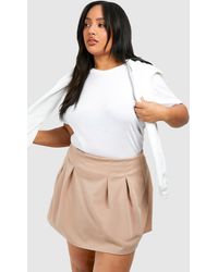 Boohoo - Plus Pleated Crepe Tennis Skirt - Lyst