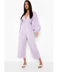 Boohoo Satin Balloon Sleeve Culotte 