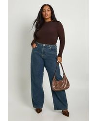 Boohoo - Plus Double Layer Slinky Long Sleeve T-Shirt - Lyst