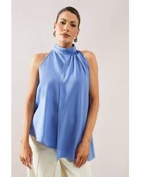 Wallis - Satin High Low Top - Lyst