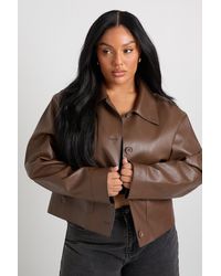 Boohoo - Plus Collared Button Down Jacket - Lyst