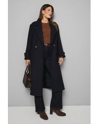 Wallis - Double Breasted Car Coat - Lyst
