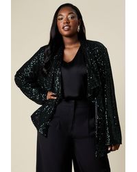 Wallis - Curve Sequin Waterfall Jacket - Lyst