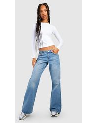 Boohoo - Tall Low Rise Extreme Wide Leg Jeans - Lyst