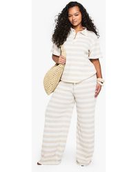 Boohoo - Plus Single Channel Drawstring Waist Super Oversized Wide Leg - Lyst