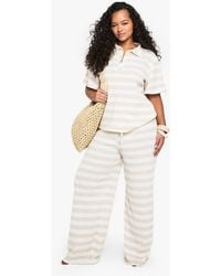 Boohoo - Plus Single Channel Drawstring Waist Super Oversized Wide Leg - Lyst