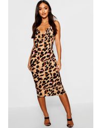 leopard print cami slip dress