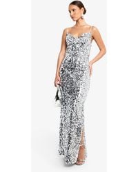 Boohoo - Sequin Cowl Neck Maxi Slip Dress - Lyst