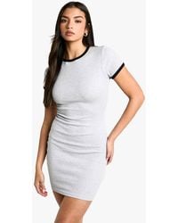 Boohoo - Contrast Binding Short Sleeve Mini Dress - Lyst