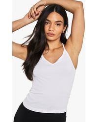Boohoo - Seamless Rib Racer Back Vest Top - Lyst