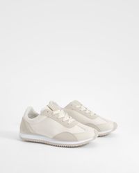 Boohoo - Panel Detail Lace Up Sneakers - Lyst