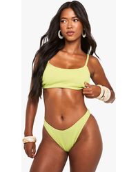 Boohoo - Swimwear Essentials Crinkle Scoop Neck Bikini Top - Lyst