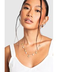 Boohoo - Collar Con Colgante De Flor Y Perla - Lyst