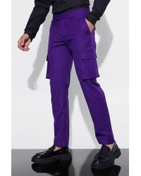 Boohoo - Slim Fit Tailored Cargo Trouser - Lyst