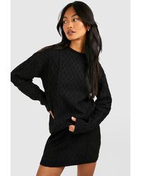 Boohoo - Cable Jumper And Mini Skirt Knitted Co-ord - Lyst
