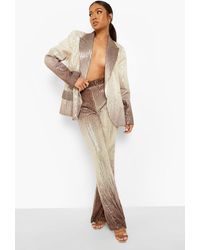 Boohoo - Petite Ombre Sequin Flare Trouser - Lyst