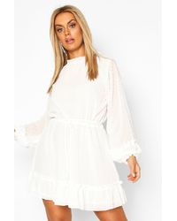 Boohoo Plus Ruffle Hem Dobby Mesh 